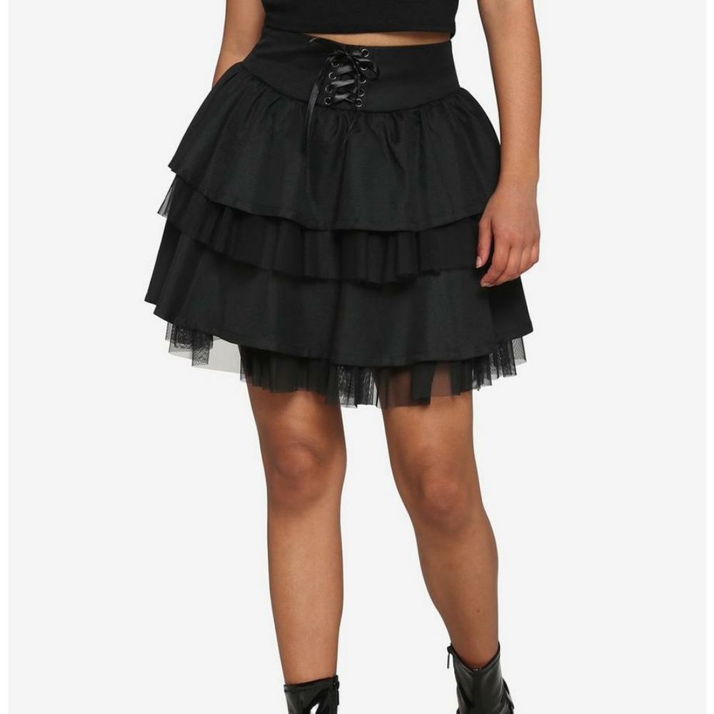 Black Tiered Tulle Skirt